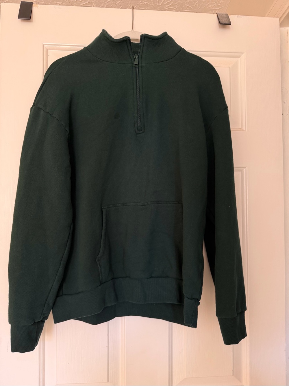 Women’s Dark Green Quarter-Zip Pullover Sweat shirt
